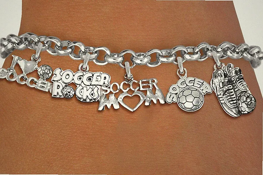 silver soccer bracelet