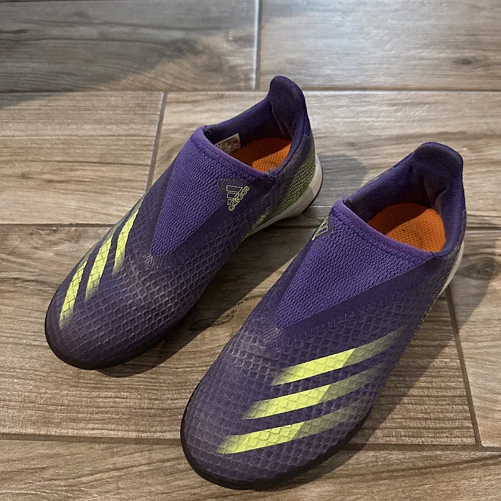 Soccer Cleats Adidas Boys Kids X Ghosted 3 Laceless Turf Energy Ink Sz 2 Purple