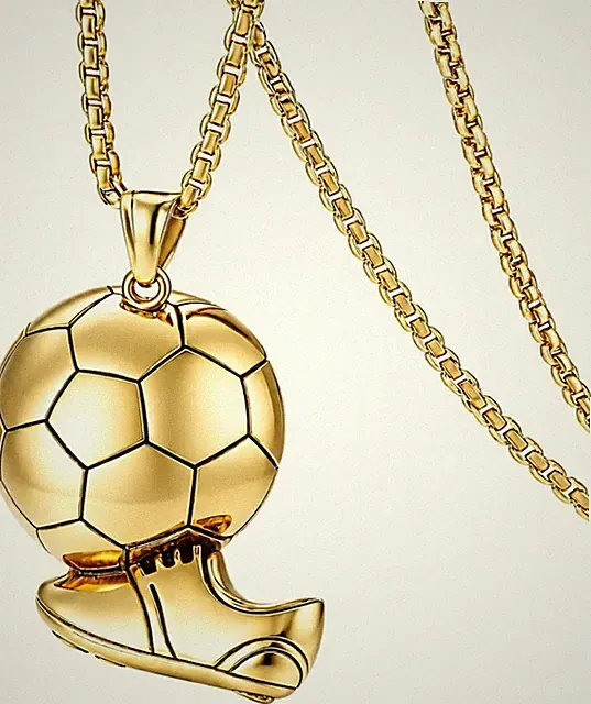 Soccer Cleats and Ball Necklace - Silver or Gold, Stainless Steel