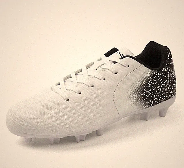 Soccer Cleats Firm Ground Lace-Up Youth Soccer Shoes Light-Weight Outdoor Tra...