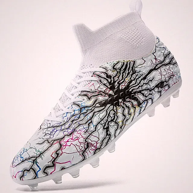 Soccer Cleats Mens - Lightweight High Tops Lace Up Football Shoes Professiona...