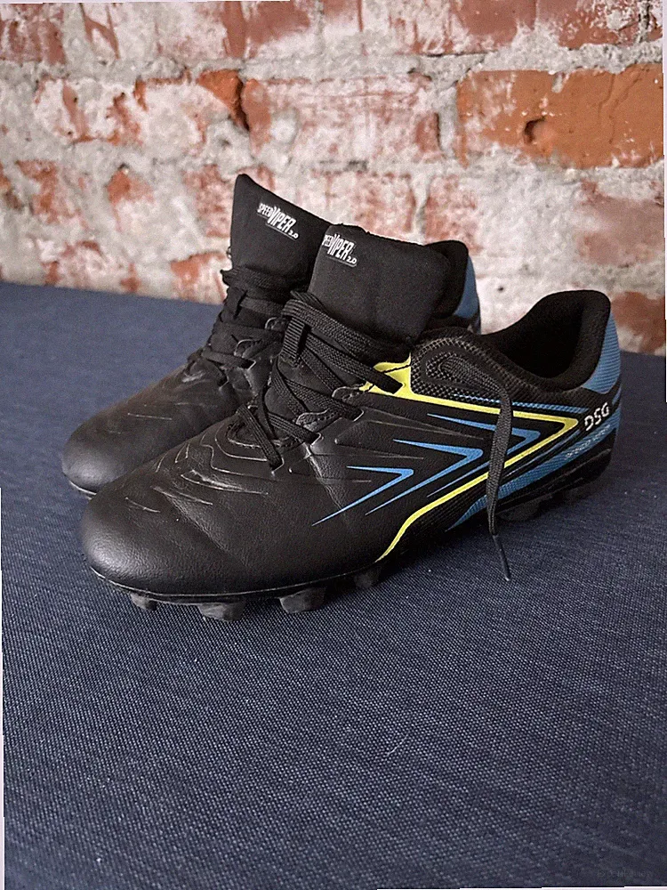 Soccer Cleats Youth Size 2 Speed Viper Black Blue And Yellow EUC
