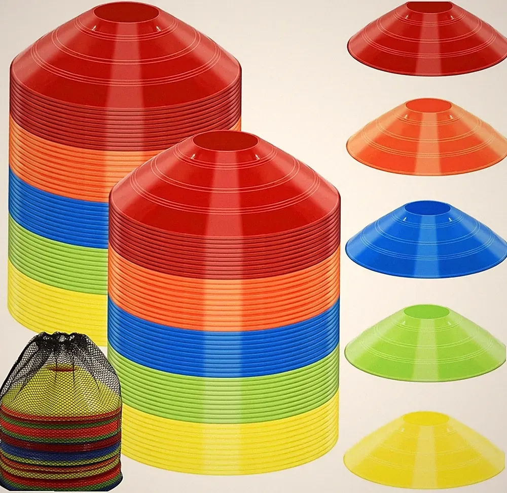Soccer Cones for Training, 15 Pack Agility Cones with Carry Bag, Multi-Colo