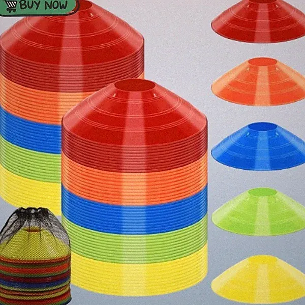 Soccer Cones for Training, 15 Pack Agility Cones with Carry Bag new