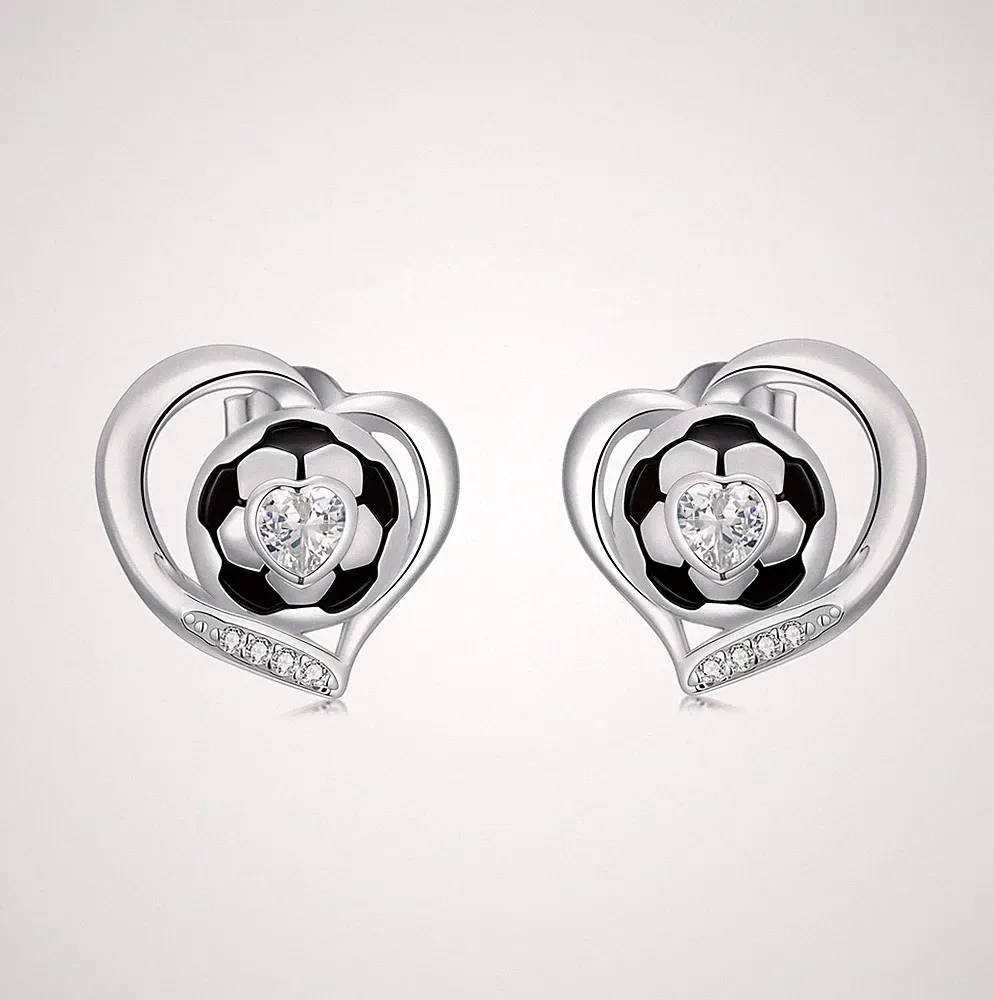 Soccer Earrings for Women 925 Sterling Silver Soccer Jewelry Ideal Gift for S...