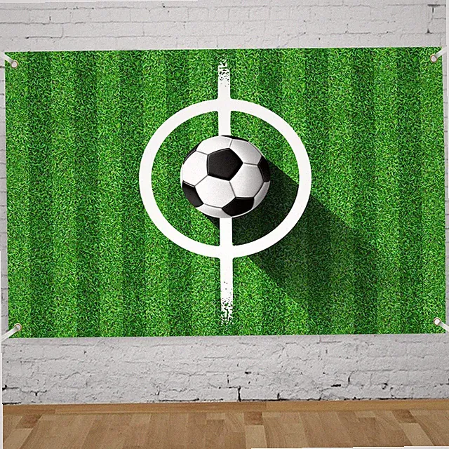 Soccer Field Backdrop Green 7x5 FT Sports Game Party Backdrops Stadium Grass...