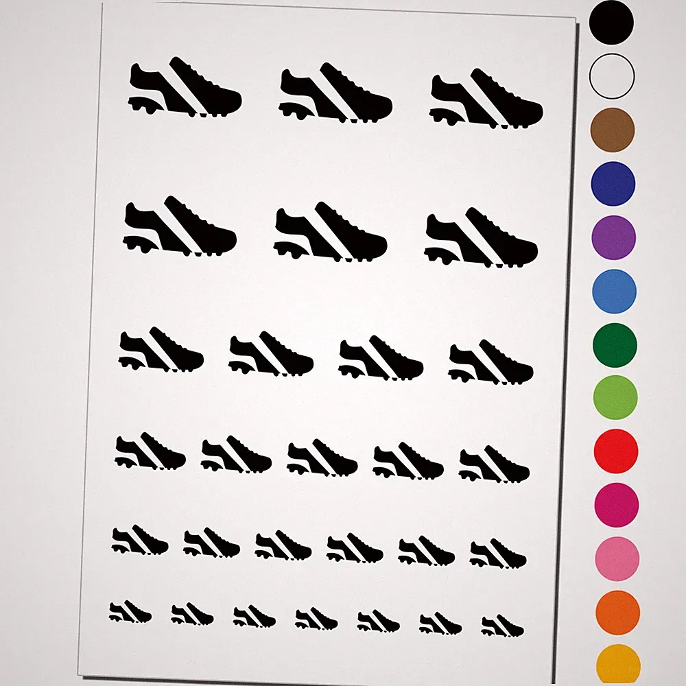 Soccer Football Cleats Sports Shoes Temporary Tattoo Water Resistant Set