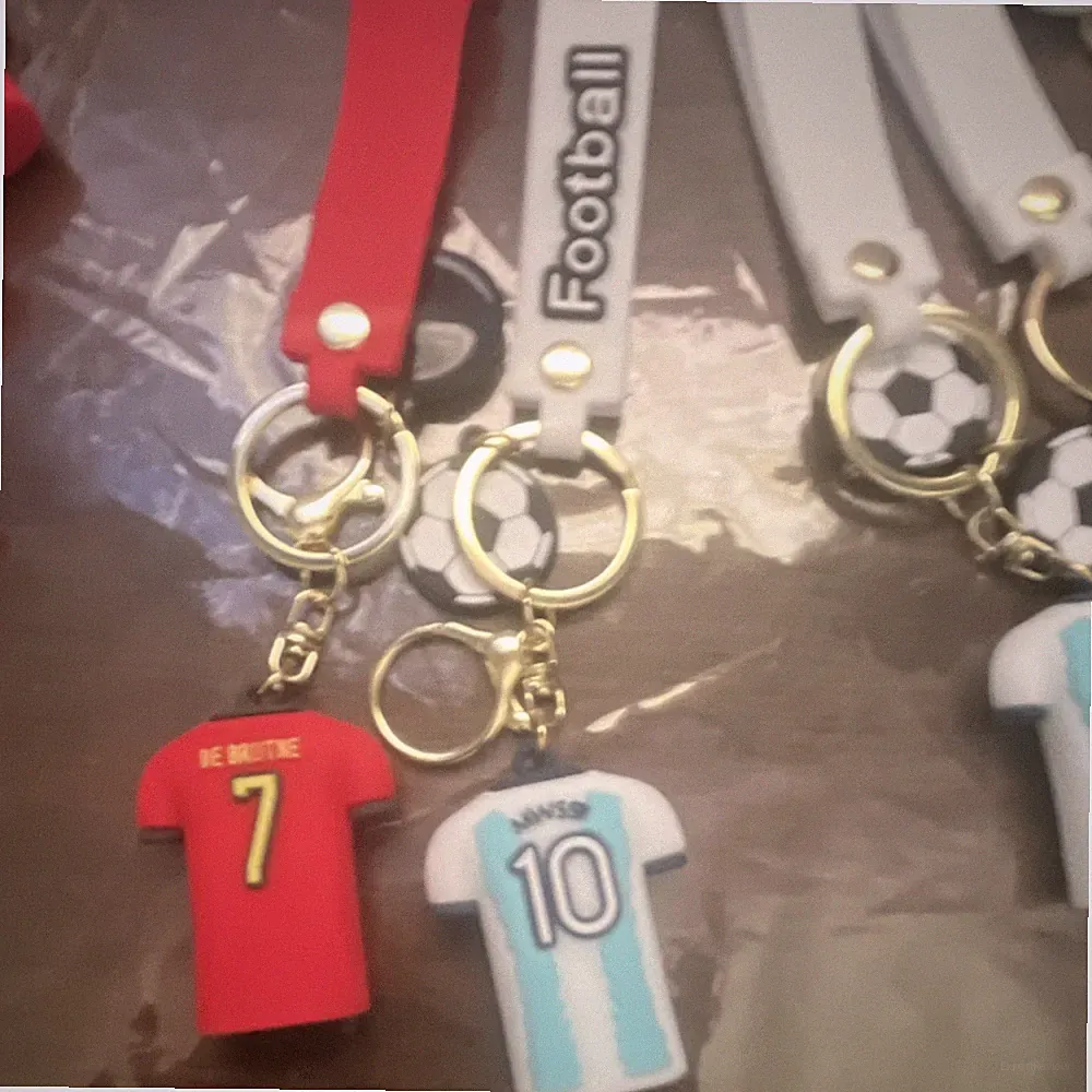 Soccer Football Jersey Keychain Lot w/ Wrist Lanyards Detachable Multicolor
