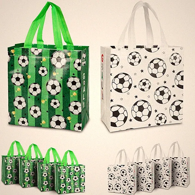 Soccer Gift Bags, 8Pcs Soccer Party Favor Bags for Gifts, Reusable Non-Woven...