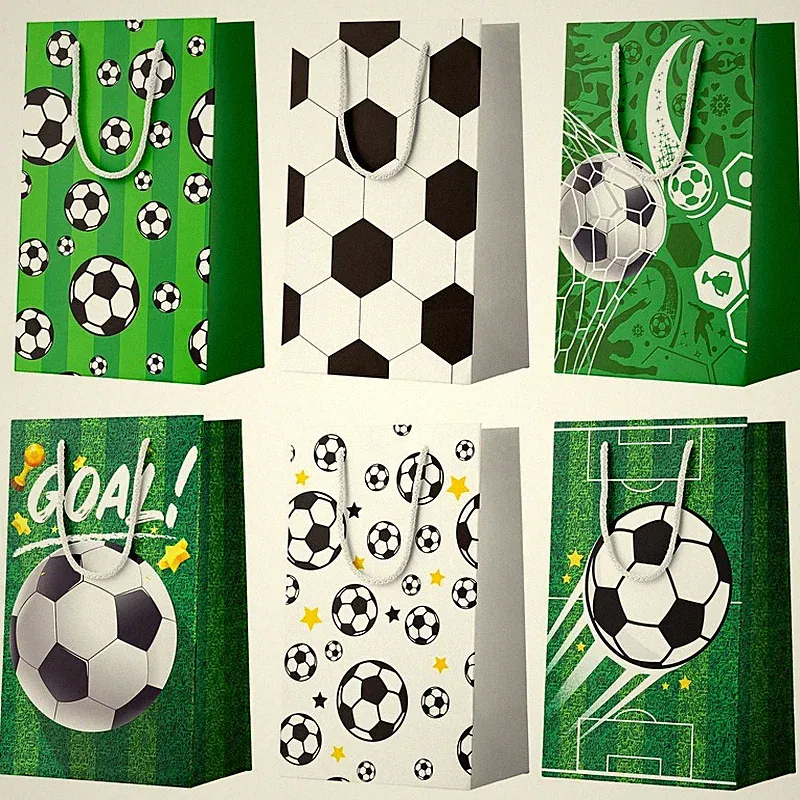 Soccer Gift Bags,Sports Favor Paper Bags Treat Bags Kids Birthday Decoration Set