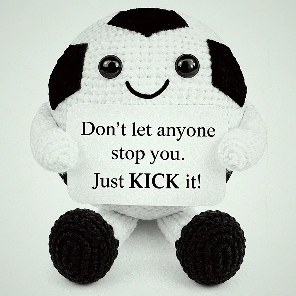 Soccer Gift for Coach Dad Men Boys Girls, Handmade Positive Soccer Plush with...