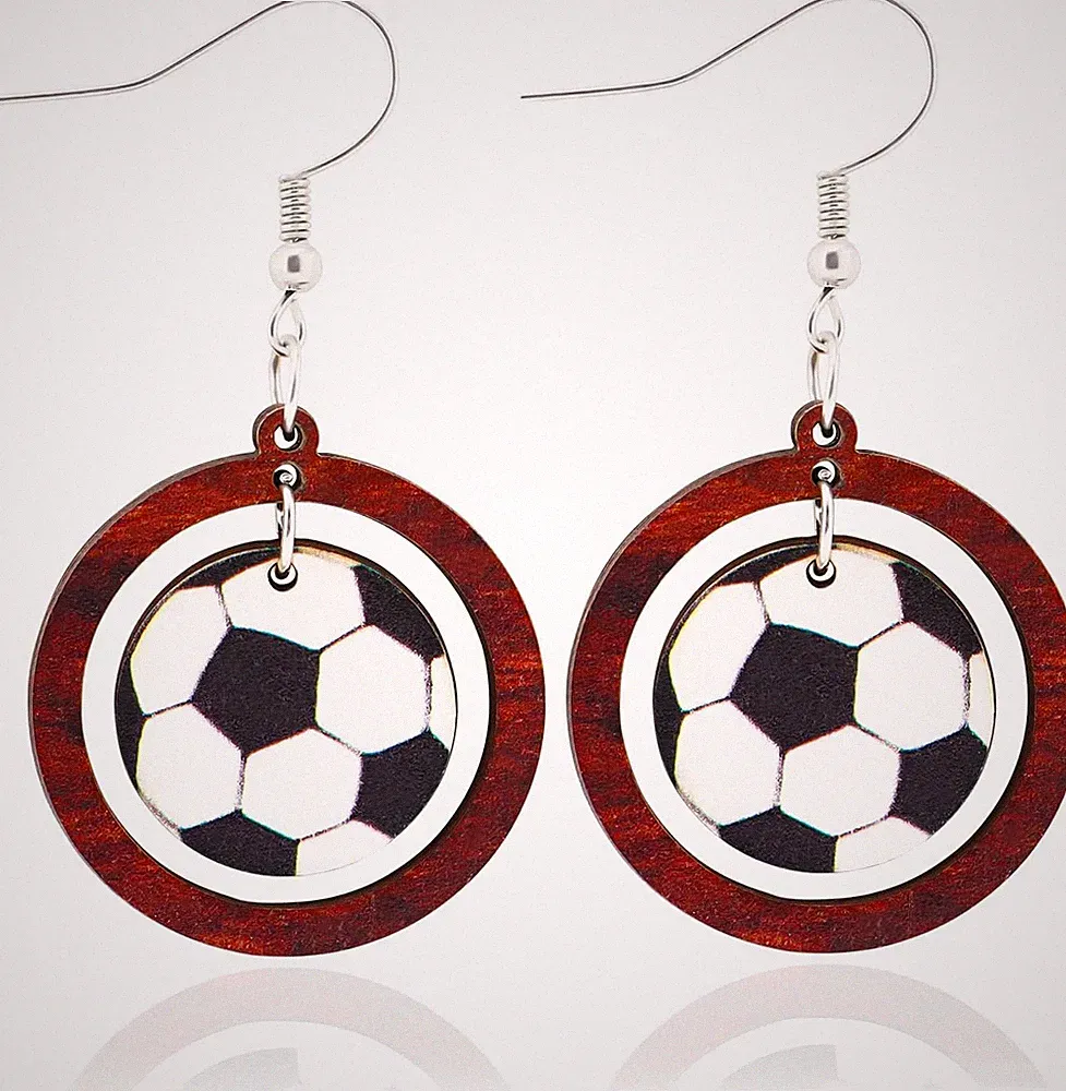 Soccer Gifts for Women, Soccer Drop Earrings, Sports Ball Dangle Earrings, Chris