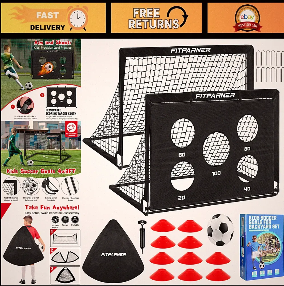 Soccer Goal, Backyard Soccer Goals for Kids 2 Pack