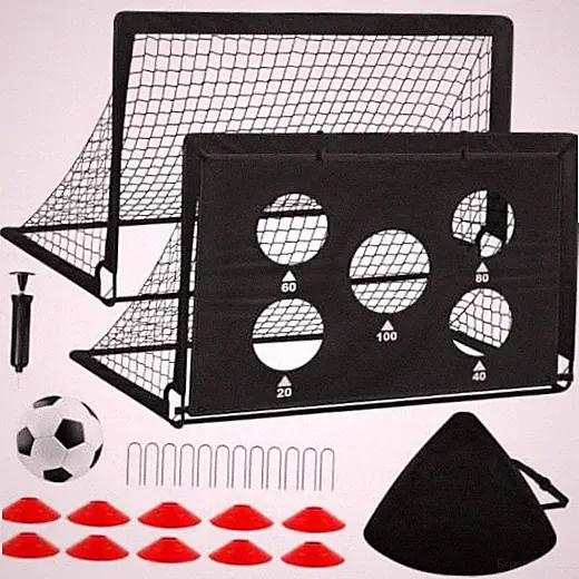 Soccer Goal,Backyard Soccer Goals for Kids 2 Pack,4x3/6x4 FT 4x3FT Black