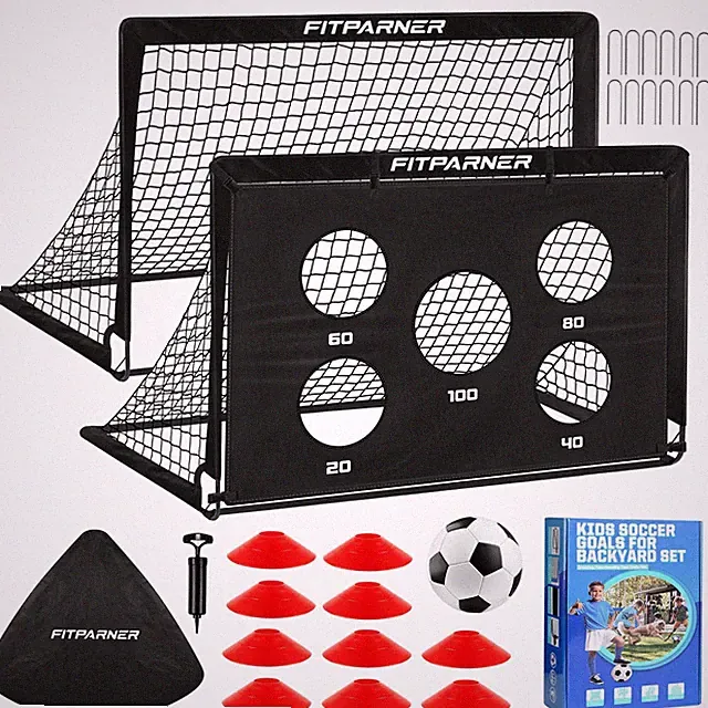 Soccer Goal,Backyard Soccer Goals for Kids 2 Pack,4x3/6x4 FT Portable Toddler So