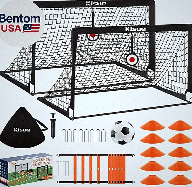 Soccer Goal, Kids Soccer Goals for Backyard Set of 2, 4 X 3Ft Soccer Net Trainin