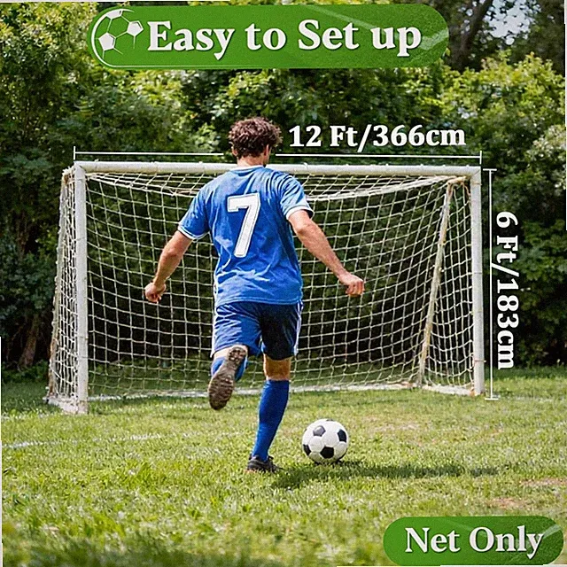 Soccer Goal Net Replacement 12x6 Ft Football Nets for Kids Youth Adults