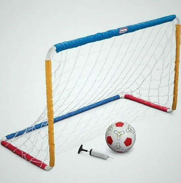 Soccer Goal Net Set with Ball Pump Adjustable Height Kids Toddler Backyard