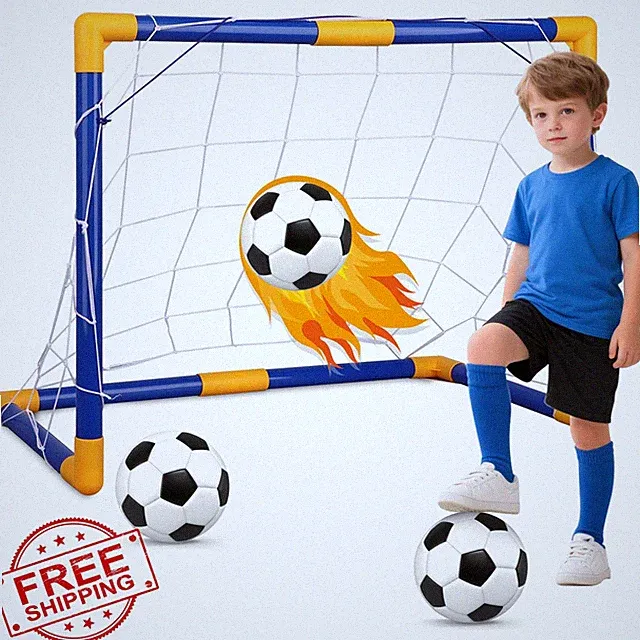 Soccer Goal Set Toddler Kid 23"x18" Portable Garden Training
