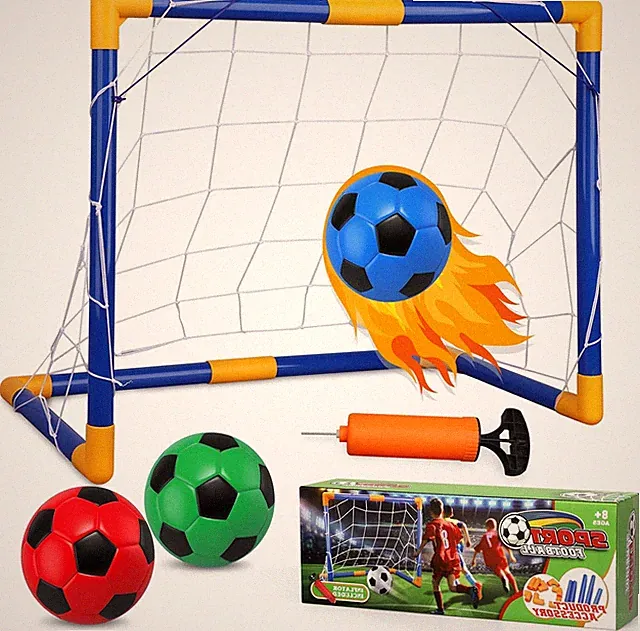 Soccer Goal Set with 3 Ball Pump for Toddler Kid, Portable Goals Training