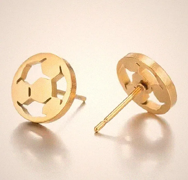 Soccer Gold Color Earrings Women's Fashion Jewelry 88H46
