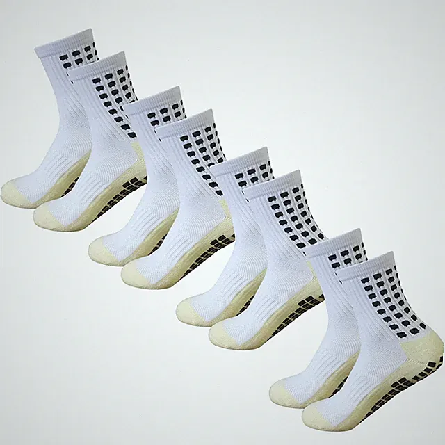 Soccer Grip Socks with Ultra Traction One Size 4 White