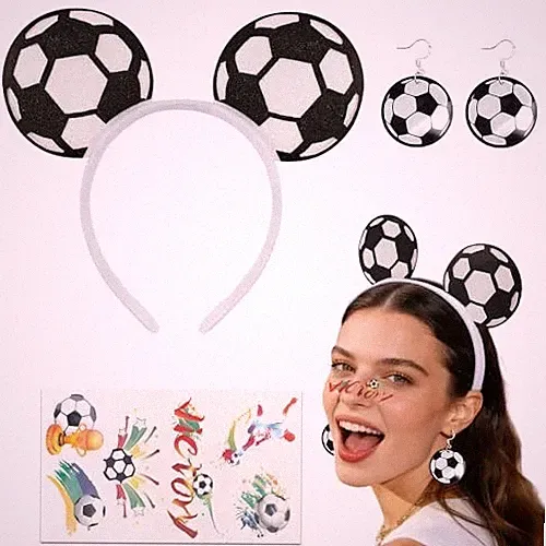 Soccer Headband Accessories Set for Women Girls Men, Soccer Mom Gifts Drop