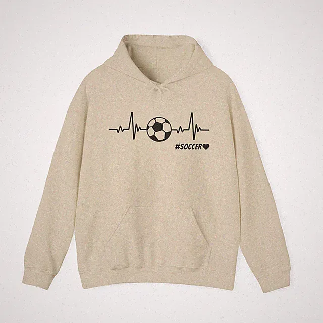 Soccer Heartbeat Hoodie Soccer Player Gift Men Women Soccer Mom Sweatshirt
