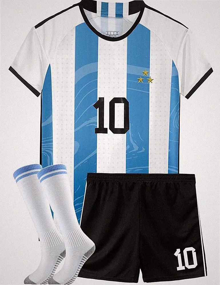 Soccer Jersey, Shorts and Socks Team Set for Kids Youth Football Uniform