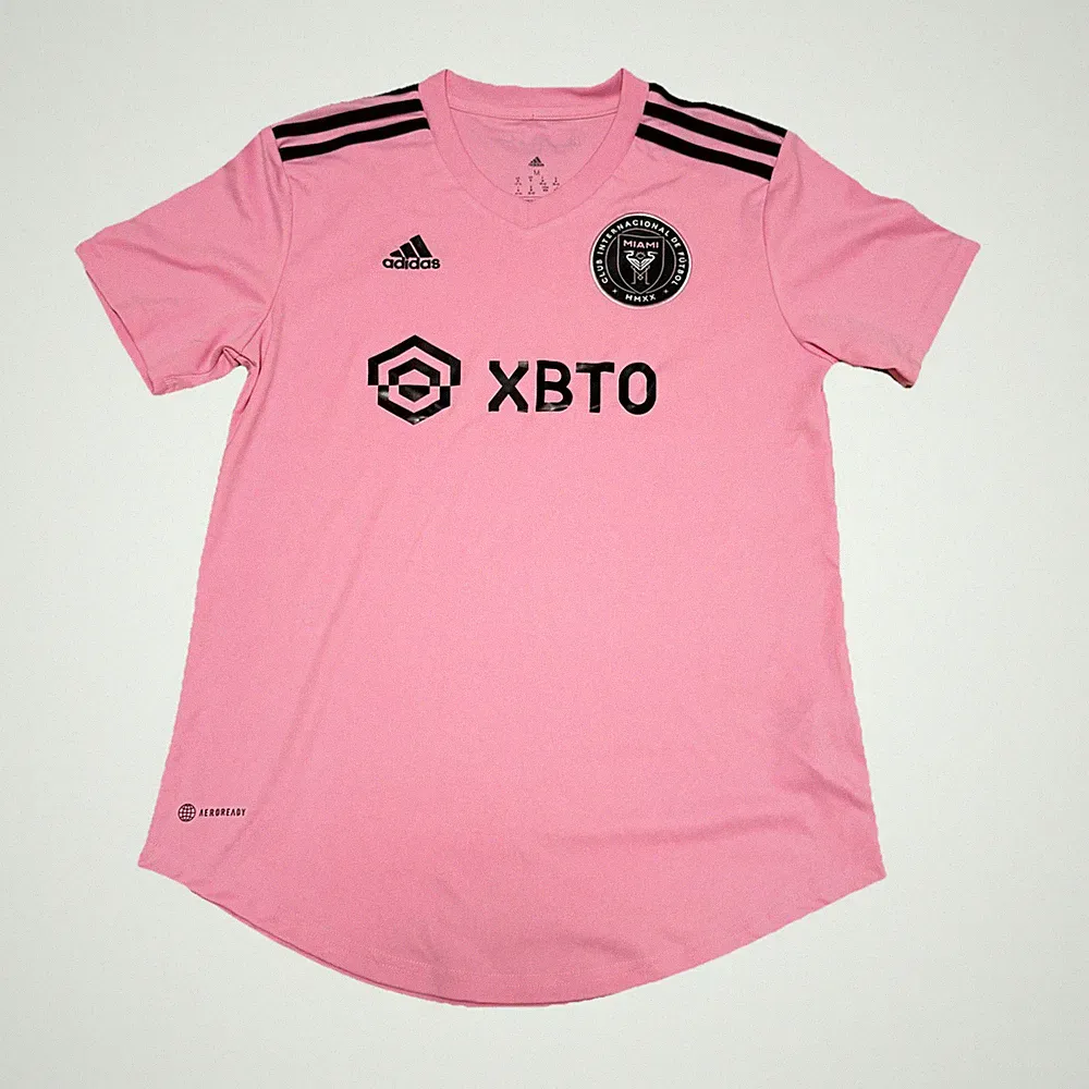 Soccer Jersey Women’s medium Pink Black Adidas 10 XBTO Miami International Fif