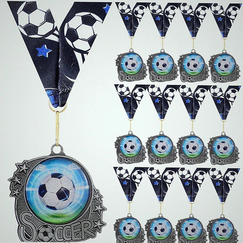 silver soccer medals