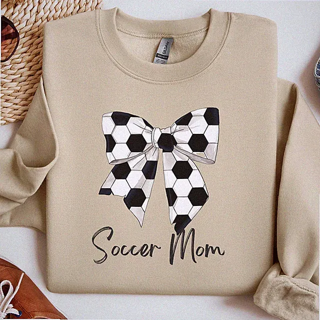 Soccer Mom Coquette Bow Sweatshirt