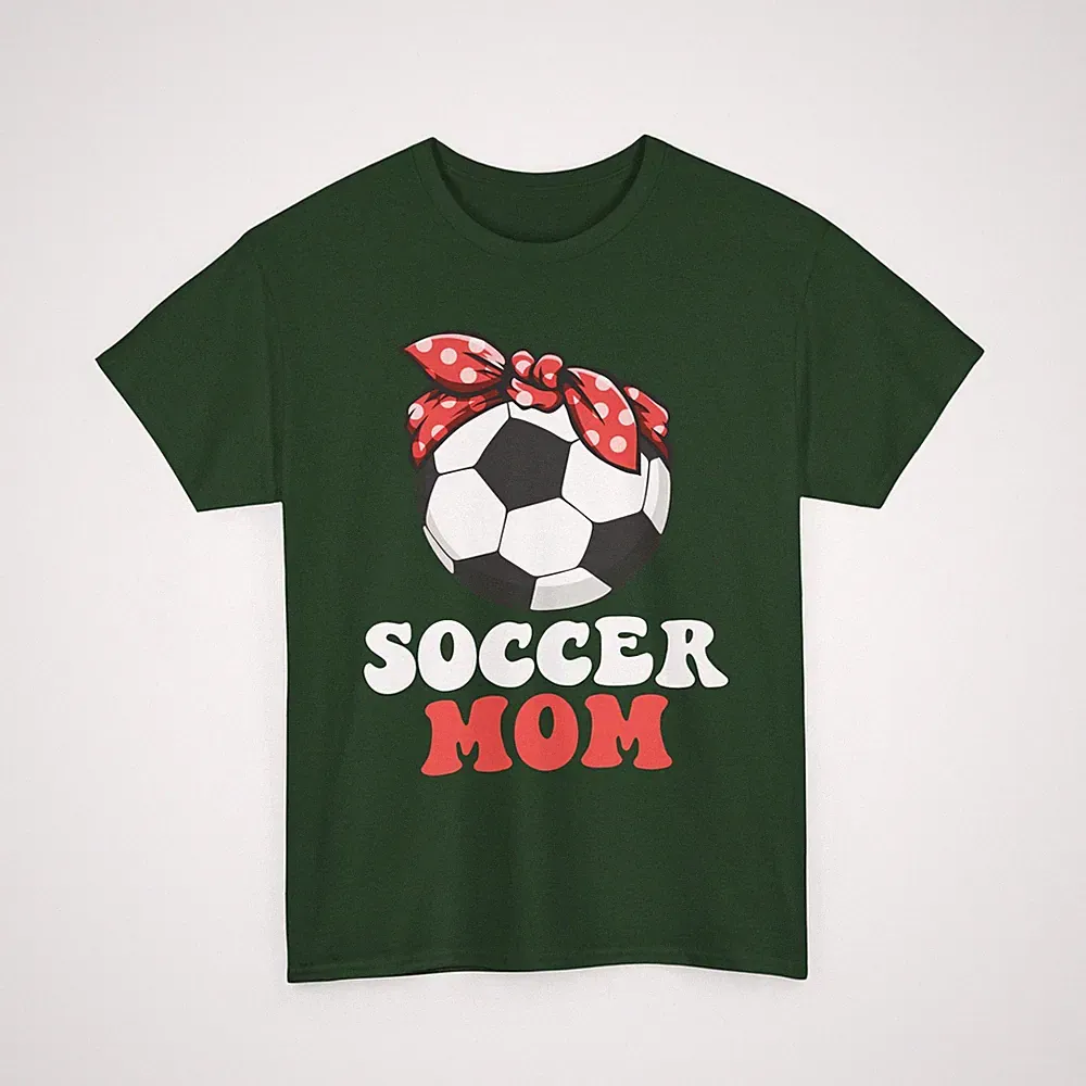 Soccer Mom Messy Bun T-Shirt, Soccer Sports Lovers Women Mom Shirt