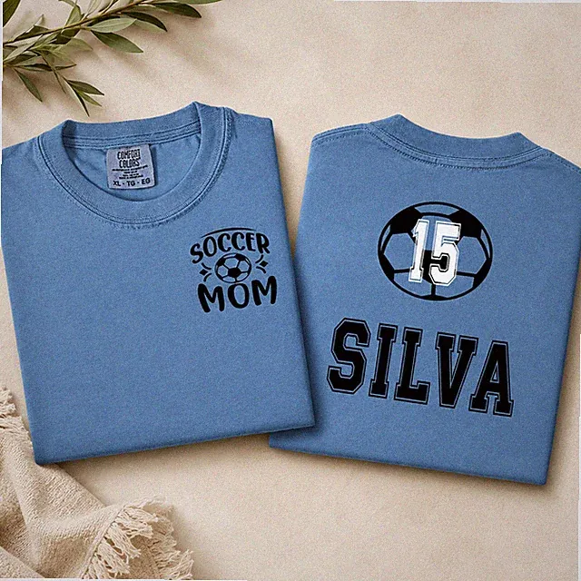 Soccer Mom Shirt, Personalized Soccer Number Tee, Custom Soccer Gift, Soccer Mam