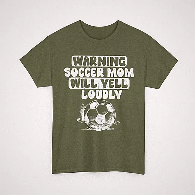 Soccer Mom T-Shirt, Warning Soccer Mom Will Yell Loudly Sports Lovers Shirt