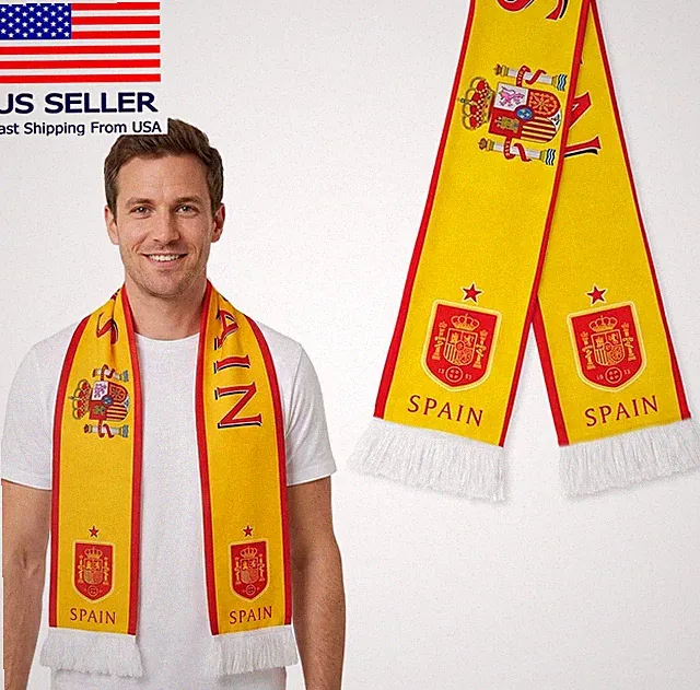 Soccer National Team Scarves, Soccer Fans Souvenir Double Side Flag Print Scarf