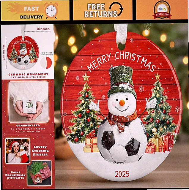 Soccer Ornaments - Unique Gifts for Kids, Players, Coaches & Fans - Ceramic 2025