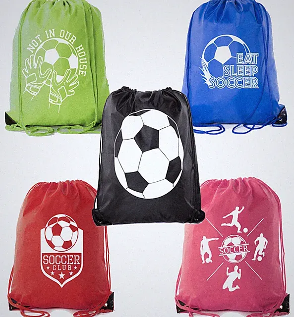 Soccer Party Favors Soccer Drawstring Backpack for Birthday Parties, Team events