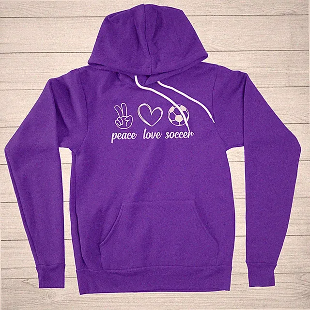 Soccer Player Gift Sweater Hoodie Football Lover Players Gifts Peace Love Soccer