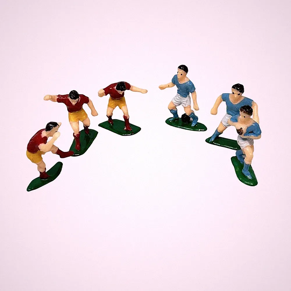 Soccer Players Cake Topper Birthday Team Red Blue 2 Inch Figures