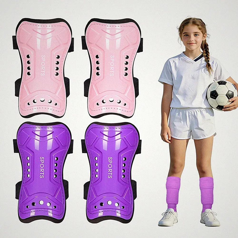 Soccer Shin Guards for Kids Boys Girls Youth, 2 Pairs Small, Dust Pink+Purple