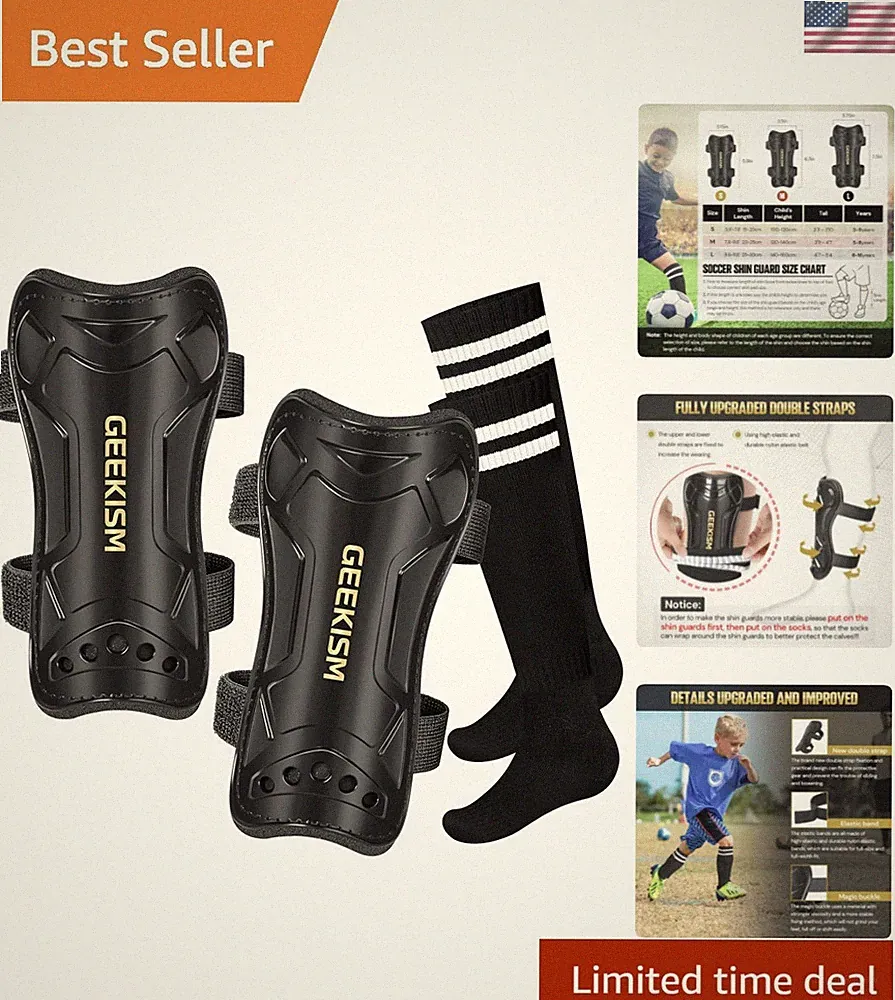 Soccer Shin Guards for Youth Kids Toddler, Protective Soccer Shin Pads & Slee...