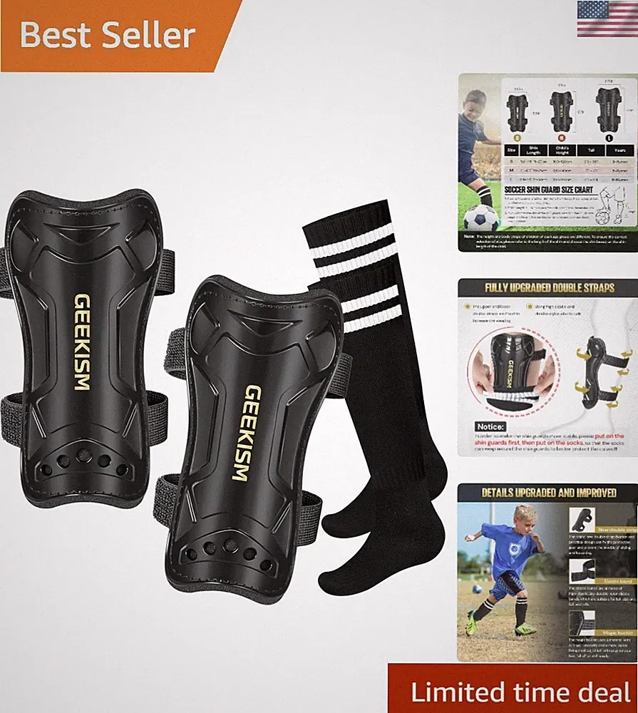 Soccer Shin Guards for Youth Kids Toddler, Protective Soccer Shin Pads & Slee...