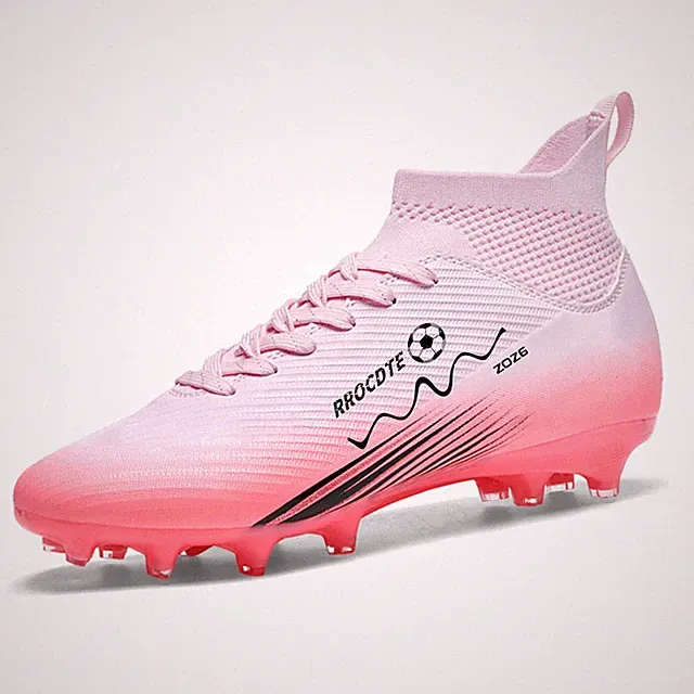 Soccer Shoes for Mens Womens High Top AG Long Spikes Students Game Sports Tra...