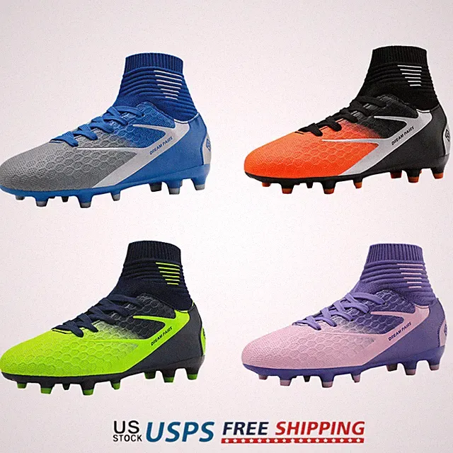 Soccer Shoes Youth Boys High Top Outdoor Football Shoes Soccer Cleats