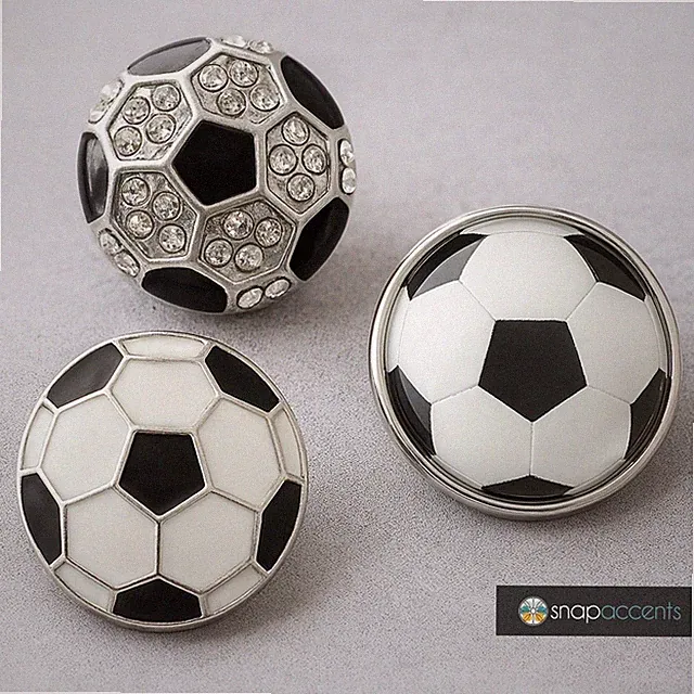 Soccer Snap Jewelry Ginger Charm 18MM Team Sports Ball Interchangeable Button