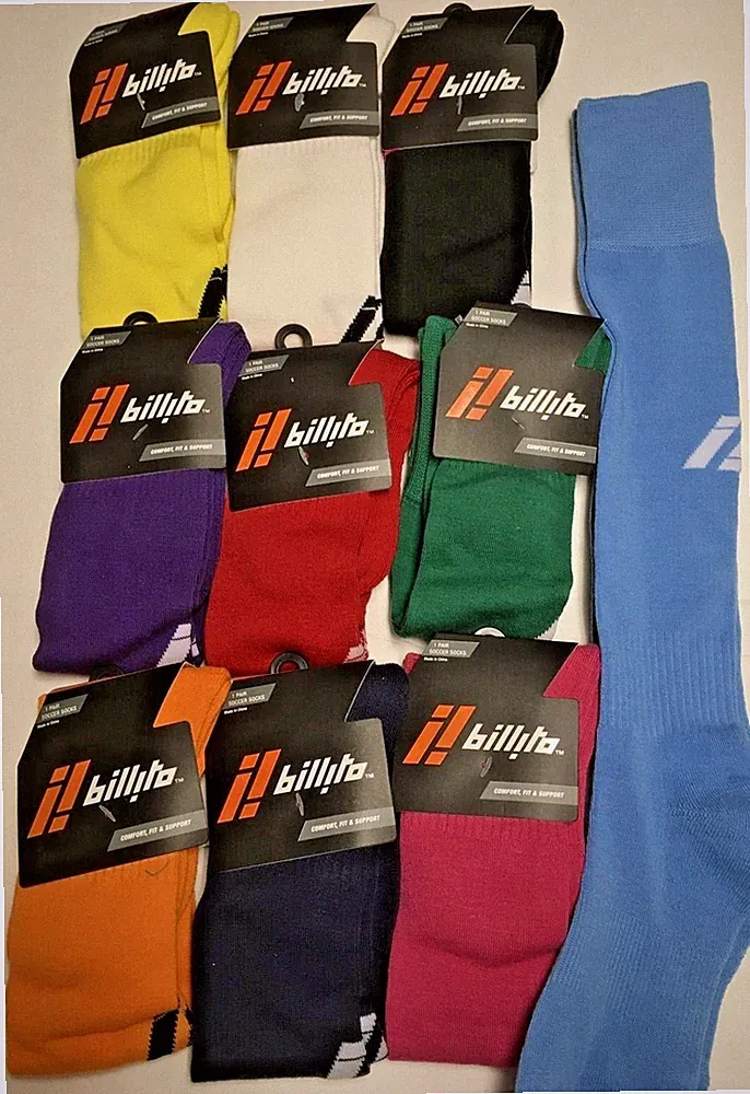 SOCCER SOCKS billito (LONG) SOLD SEPARATE COMFORT FIT & SUPPORT,SHIPPING FREE