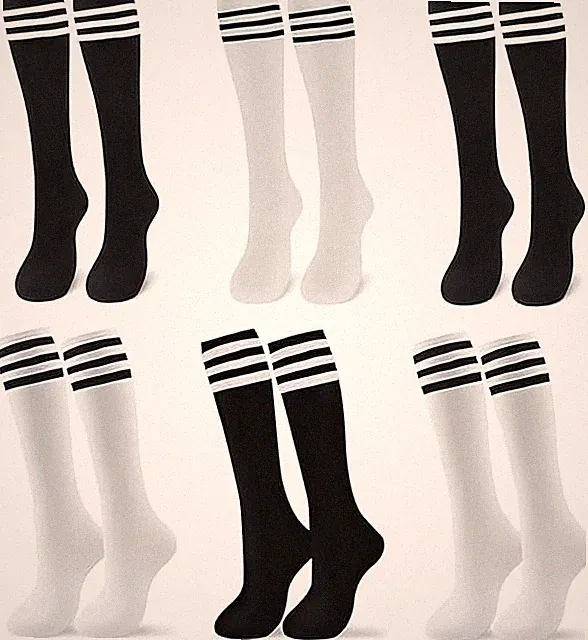 Soccer Socks Girls - 6 Pcs Cotton Knee High Girl Soccer Sock 8-12 Years Old,...