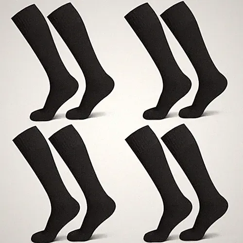 Soccer Softball Baseball Football Socks for Youth Kids 8-11 Years 4-black Set a