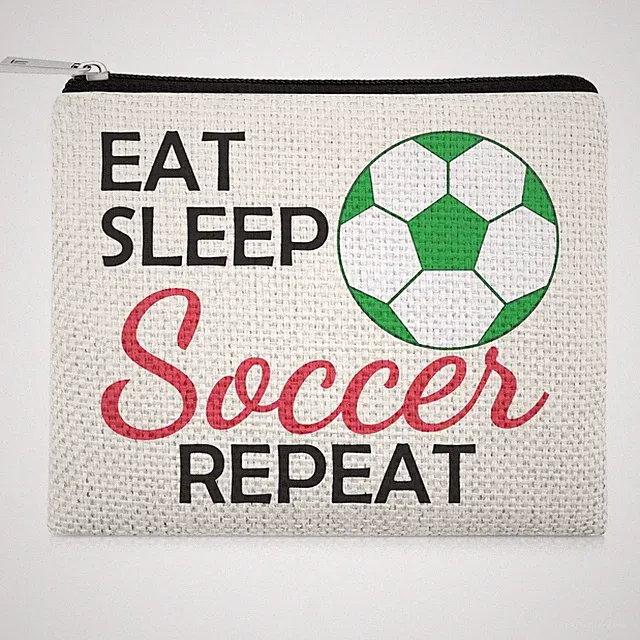 Soccer Sport Coin Purse Pouch for Soccer Lover Team Mom Football Coach Coin W...